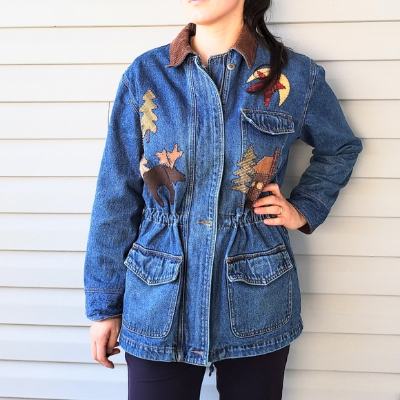 Vintage denim jacket patched printed - Picture 14 of 14
